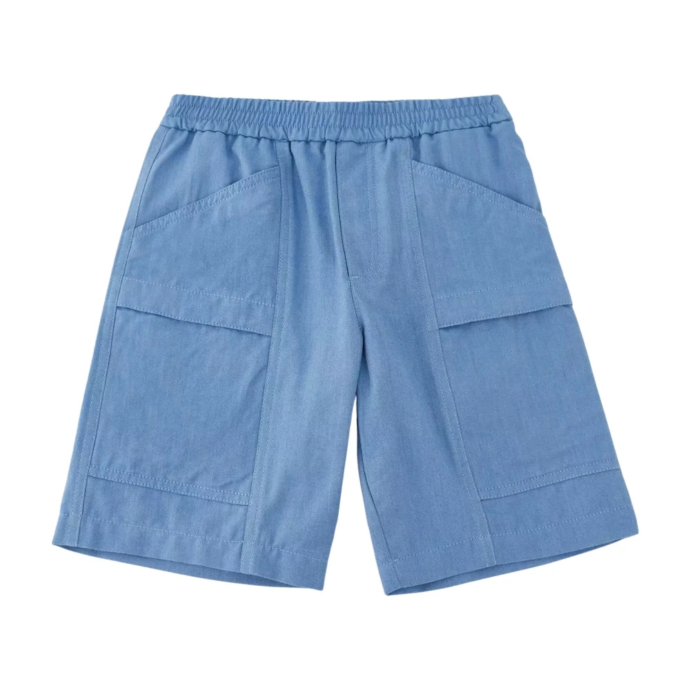 Moncler Blå Bermuda Shorts med Fickor Blue, Unisex