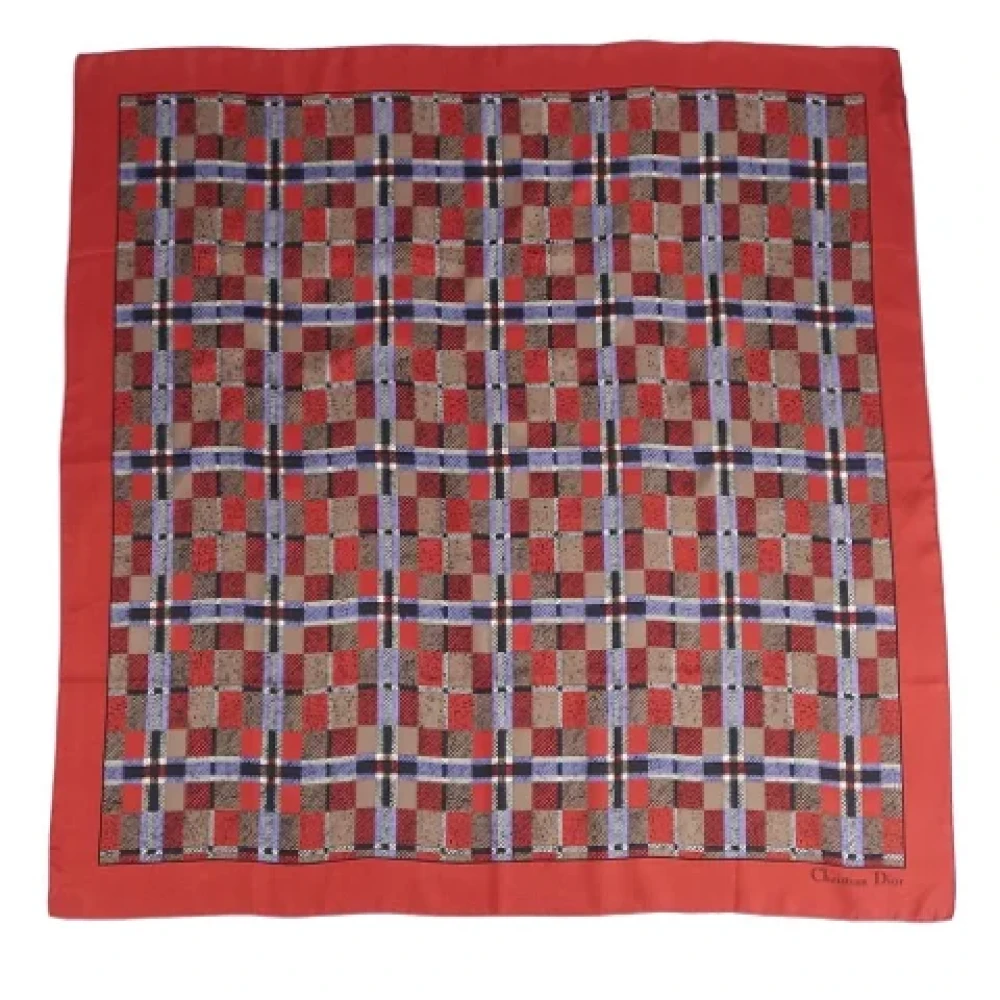 Dior Vintage Pre-owned Silk scarves Red Dames
