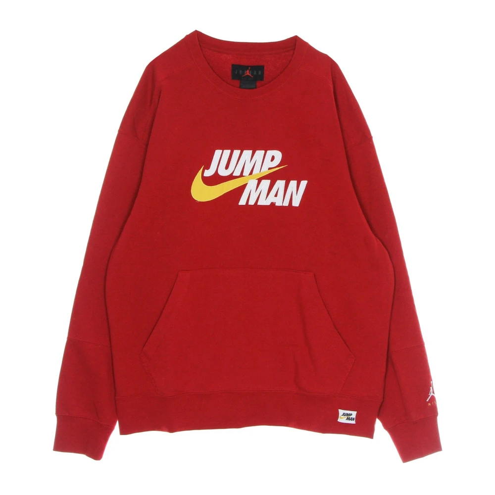 Jordan Klassieke Crewneck Sweatshirt met Geborduurde Logo's Red Heren