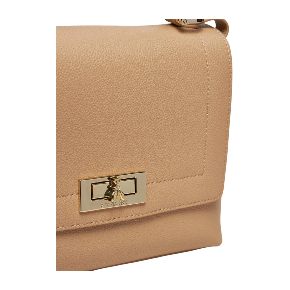 PATRIZIA PEPE Stijlvolle Leren Tas Beige Dames