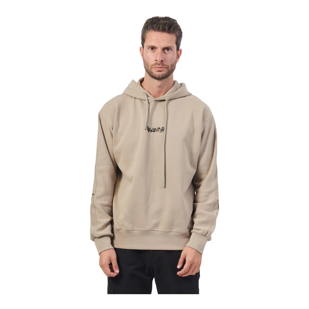 Disclaimer Hoodie met Maxi Logo Print Beige Heren