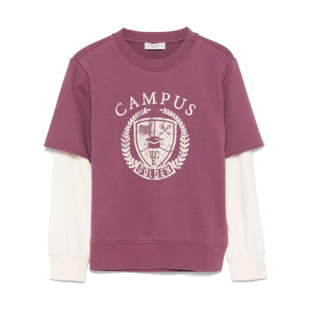 Golden Goose Kids Crewneck Sweatshirt Purple, Pojke