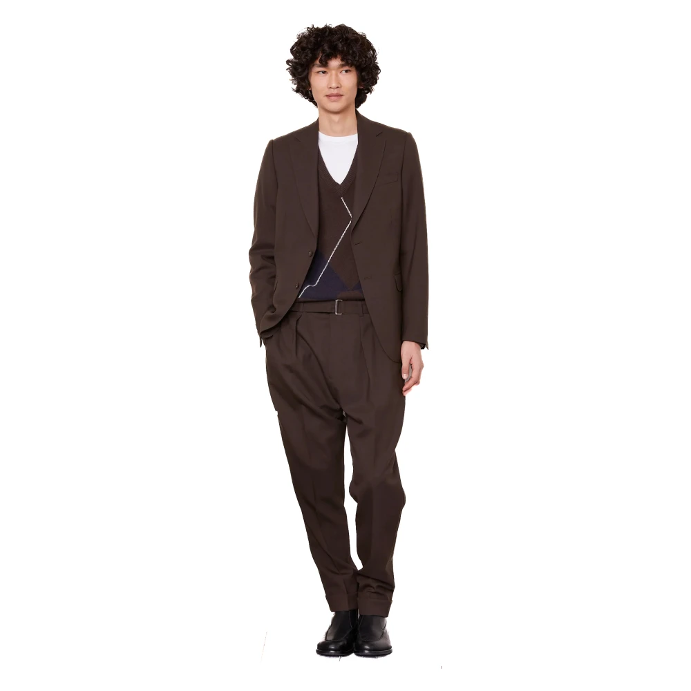 Officine Générale Bruine Wol 3ply Jas Brown Heren