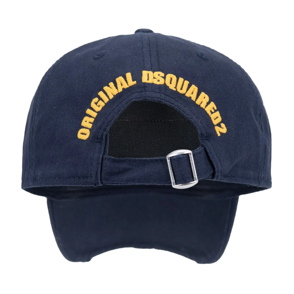 Dsquared2 Logo Patch Baseball Cap Fibbia Blue Unisex
