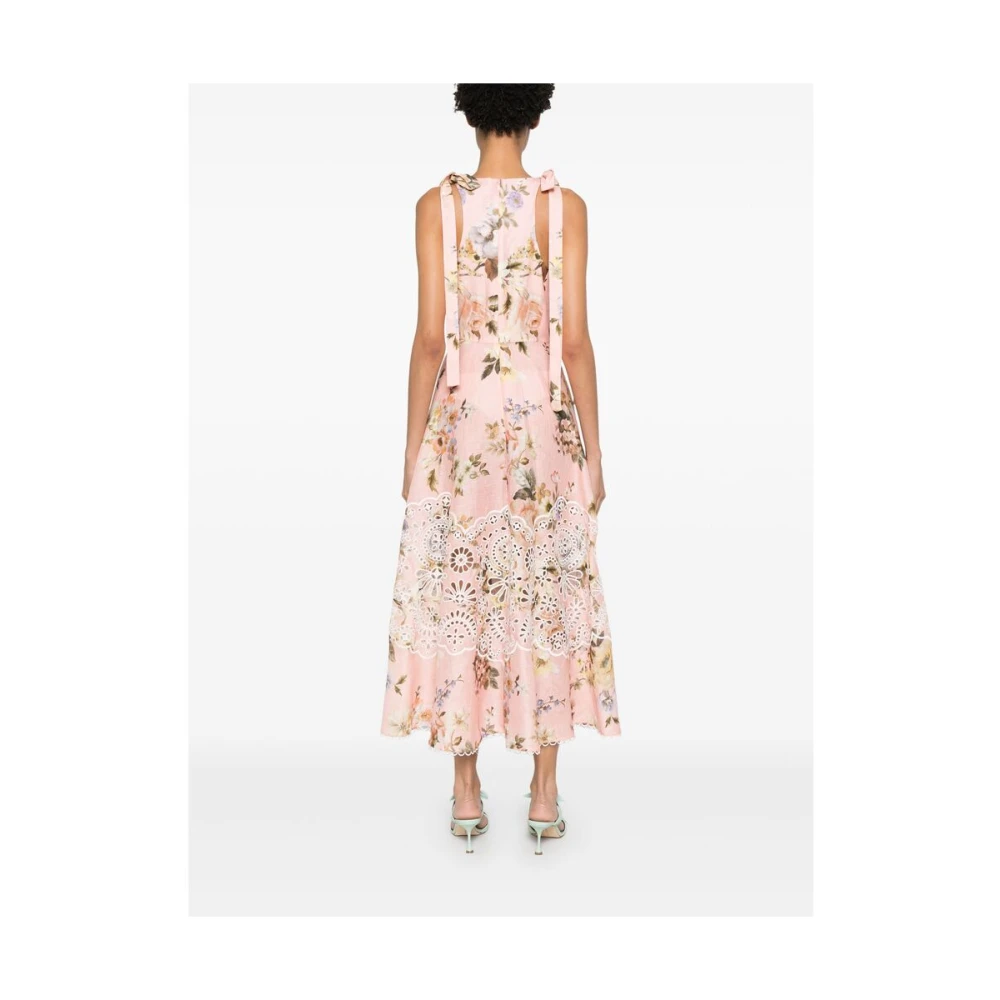 Zimmermann Bloemenprint Linnen Jurk Multicolor Dames
