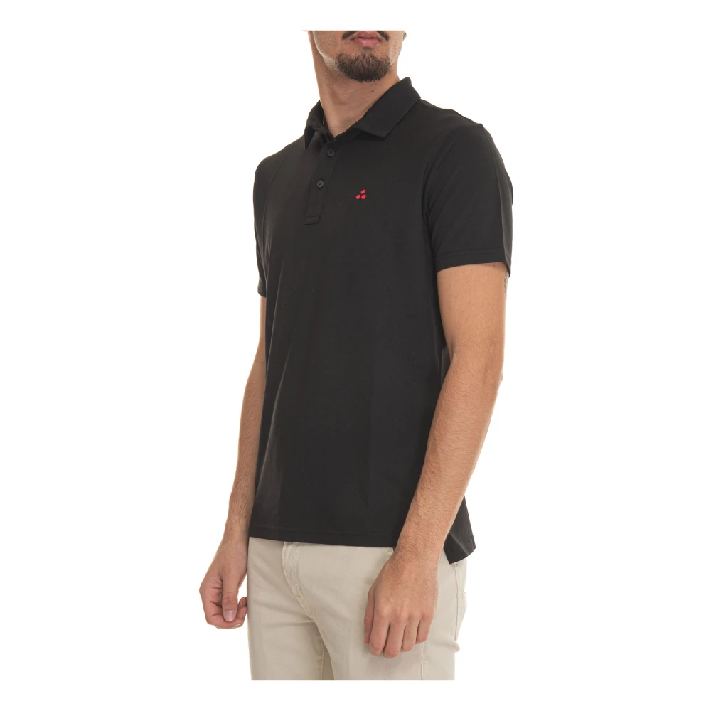 Peuterey Jersey katoenen poloshirt met logo Black Heren