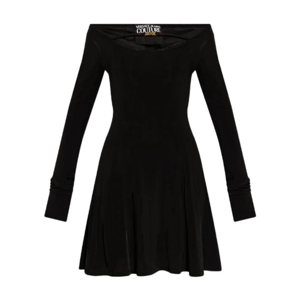 Versace Jeans Couture Zwarte Jurk Aw24 Damesmode Black Dames