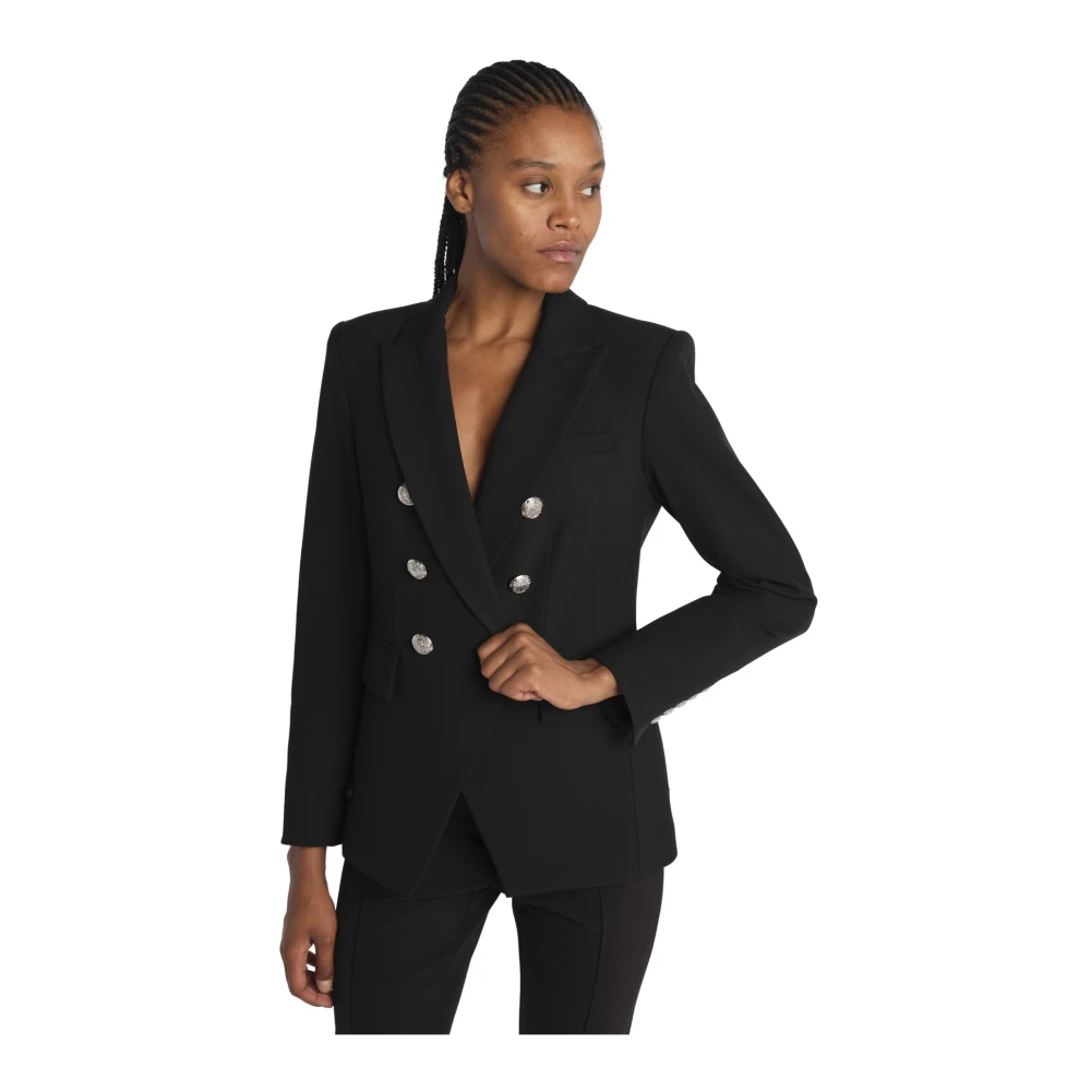 Veronica Beard Zwarte double-breasted knoopjasje Black Dames