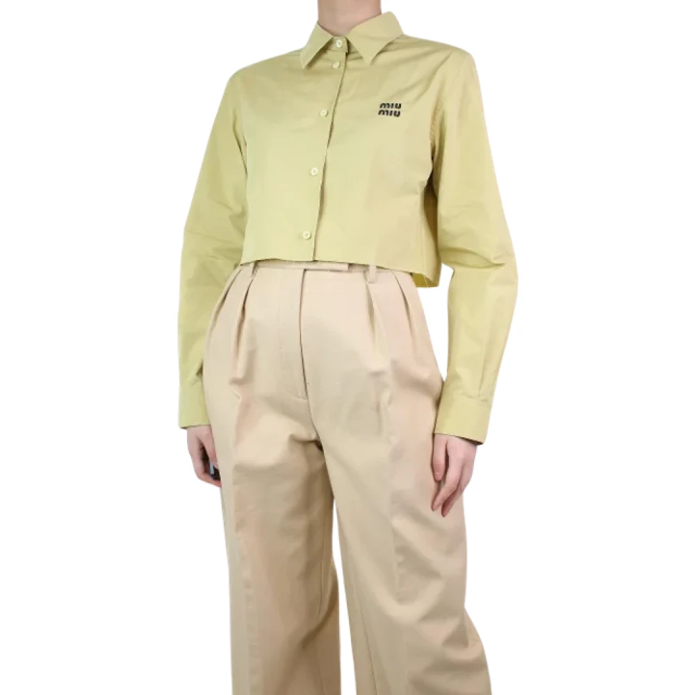Miu Pre-owned Cotton tops Yellow Dames