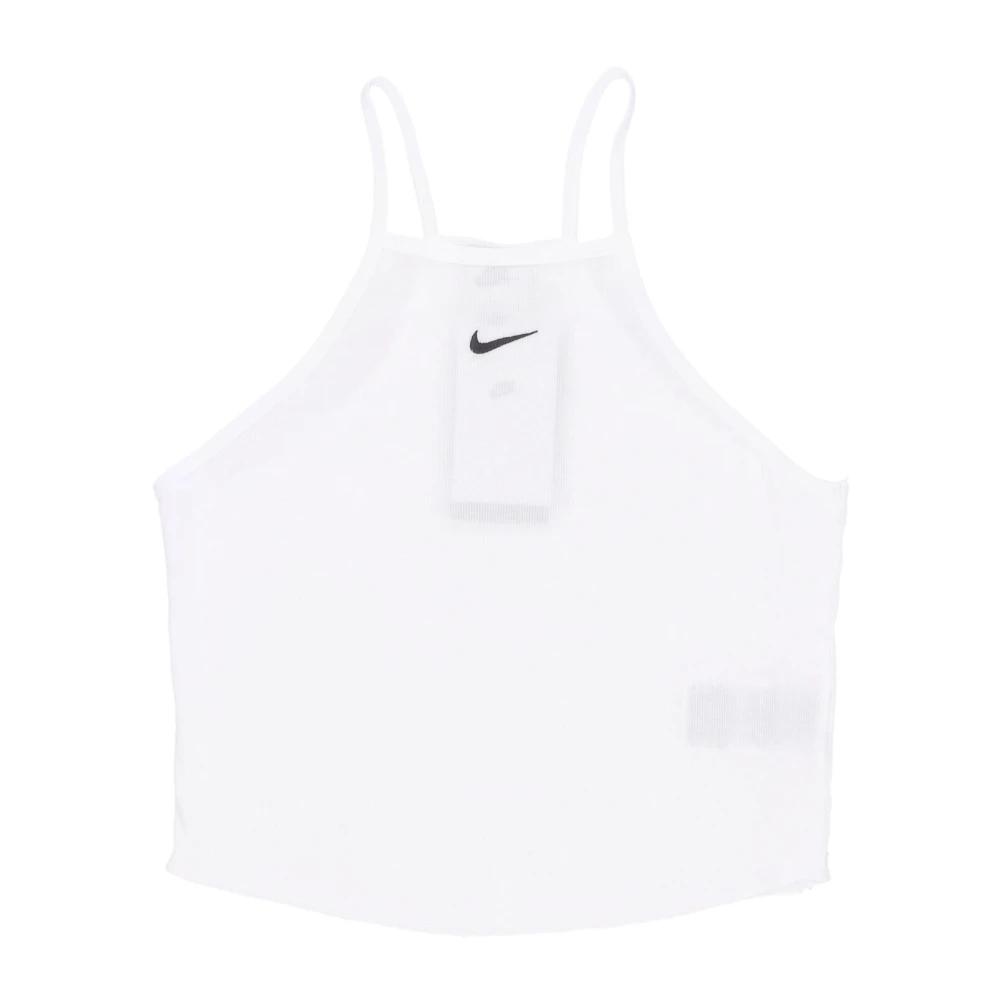 Nike Essentials Ribbed Tank Wit Zwart White Dames