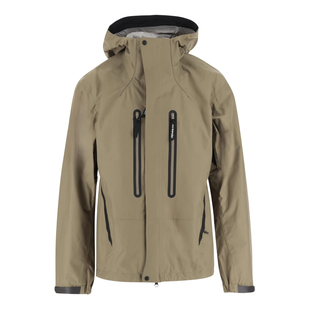 And Wander Regenbestendige Nylonjas met hoge kraag Beige Heren