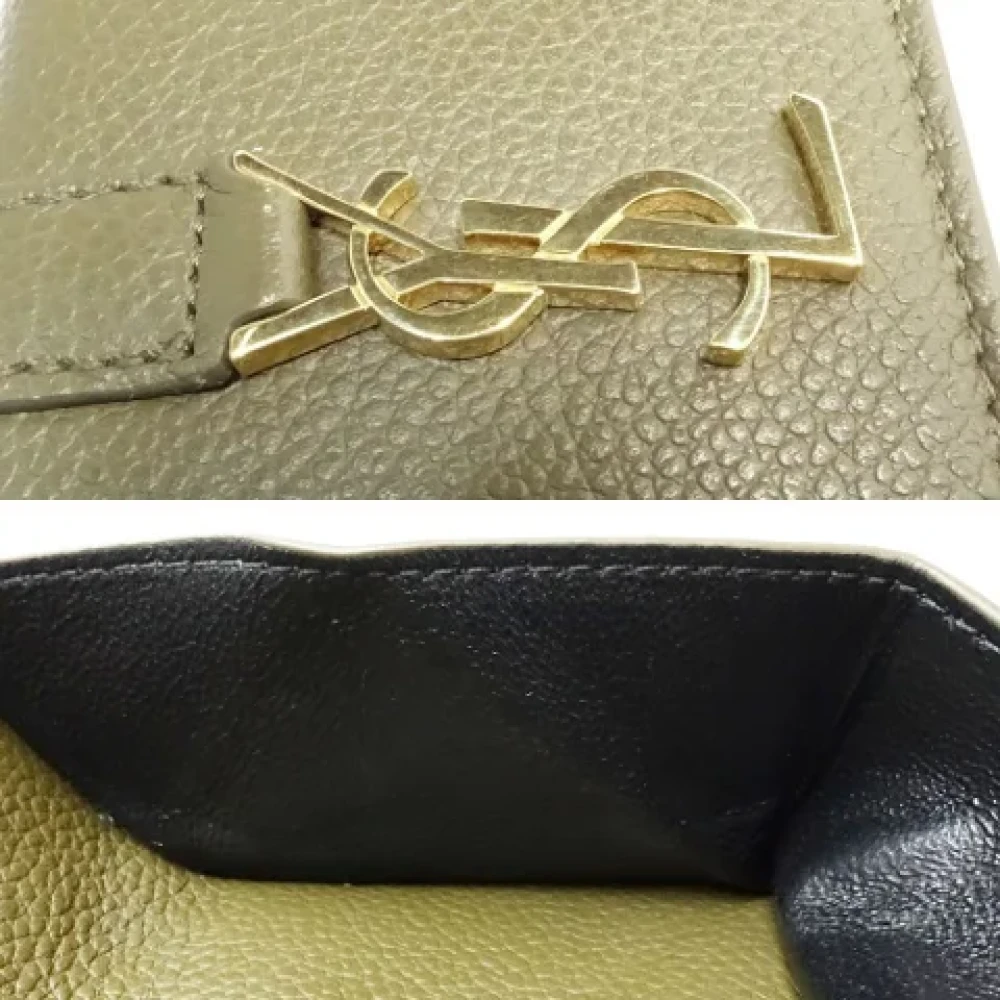 Saint Laurent Vintage Pre-owned Leather wallets Green Dames