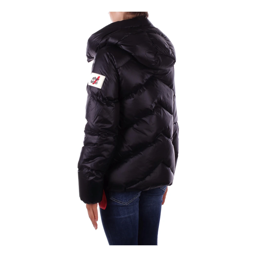 Afterlabel Zwarte jas met capuchon en ritssluiting Black Dames