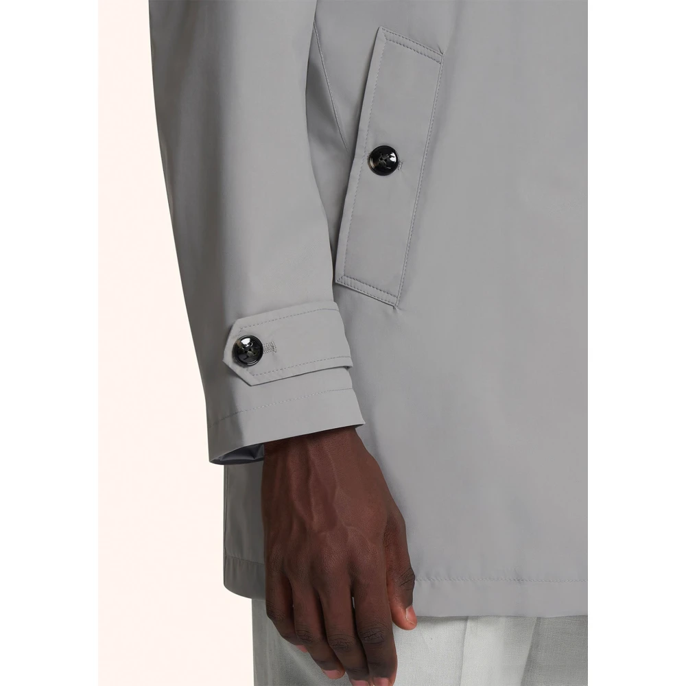 Kiton Single-Breasted Coats Gray Heren