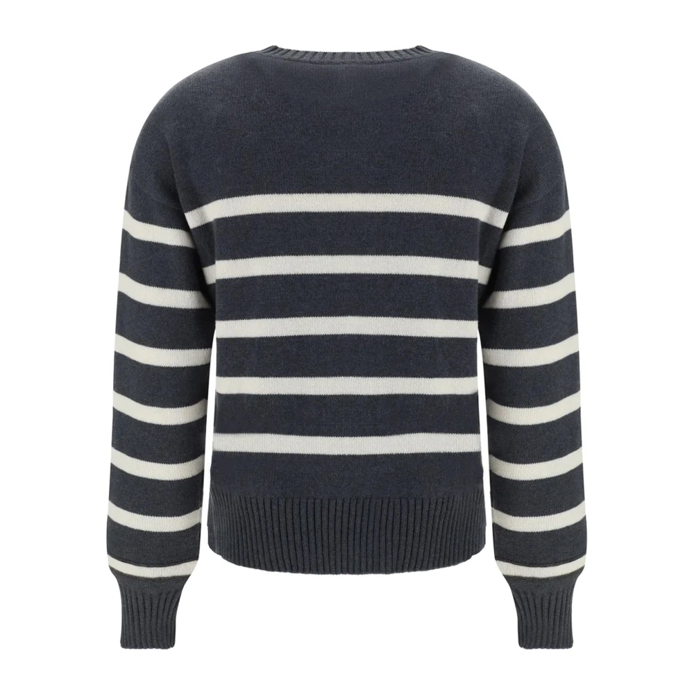 BRUNELLO CUCINELLI Gestreepte Cashmere Sweater Vrouwen Italië Gray Dames
