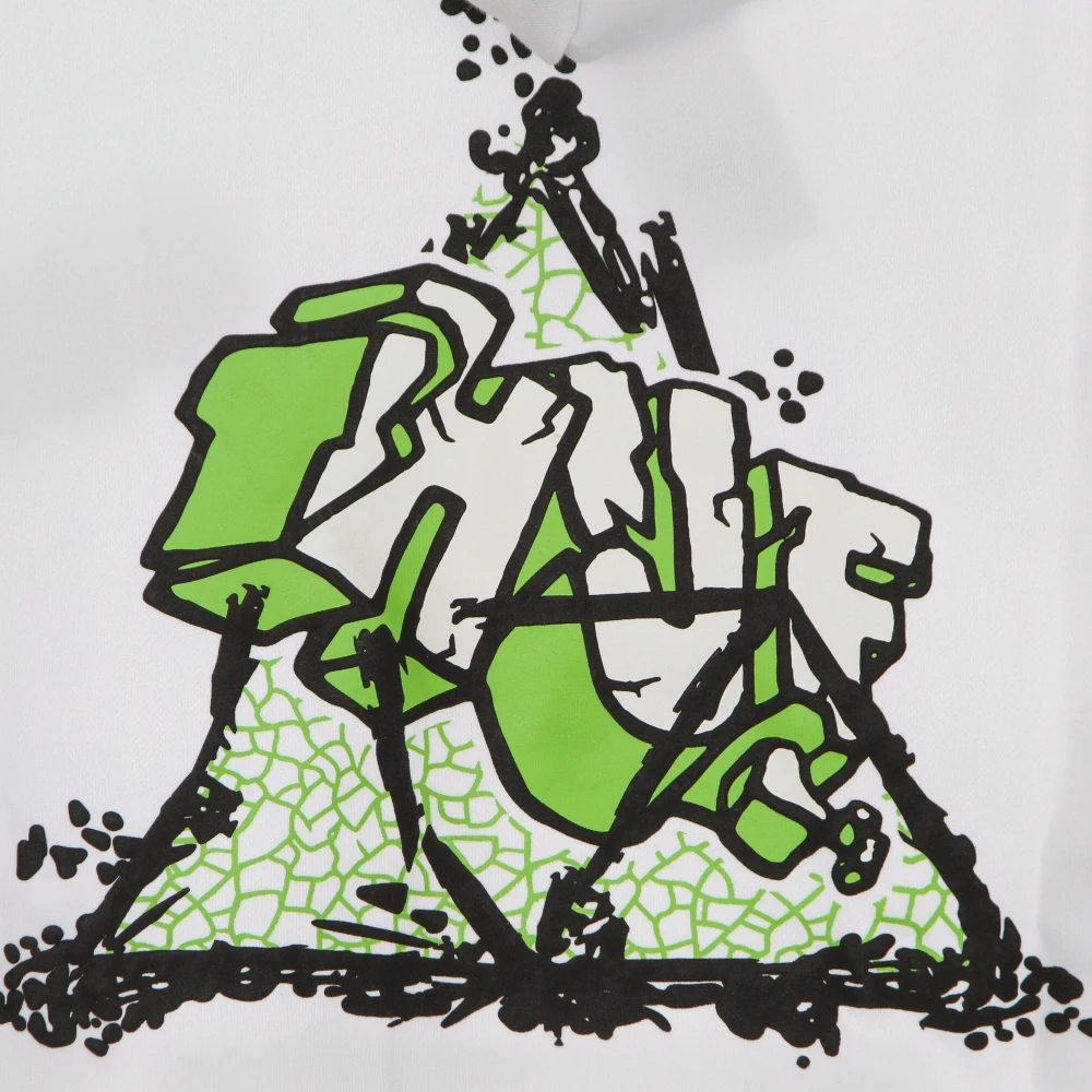 HUF Witte hoodie met lange mouwen en kangoeroezak White Heren