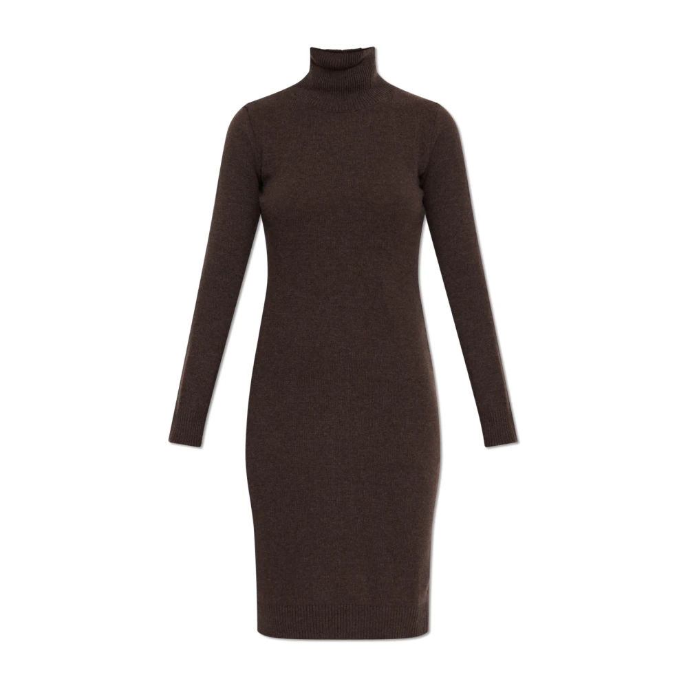 Mm6 Maison Margiela Women's Brown Wool Turtleneck Dress