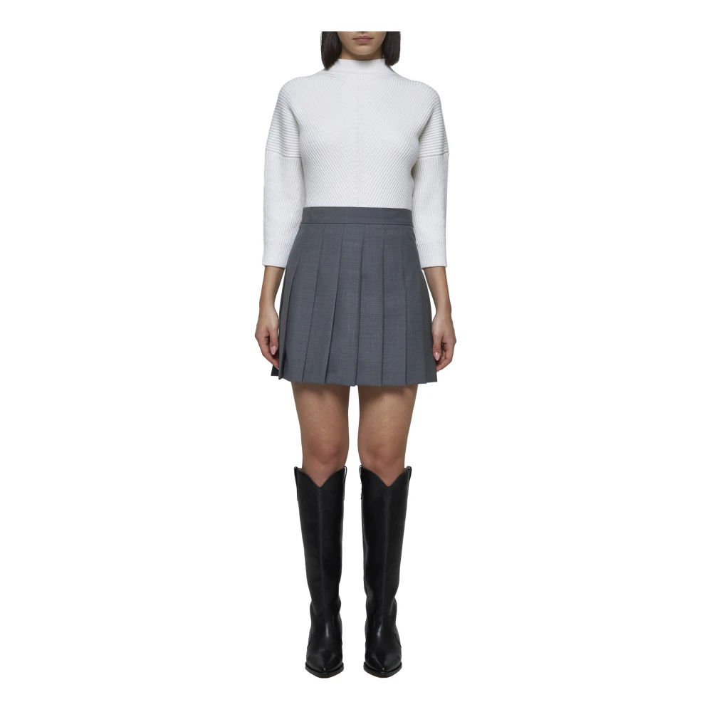 Max Mara Studio Eles Mock Neck Sweater in Wit White Dames