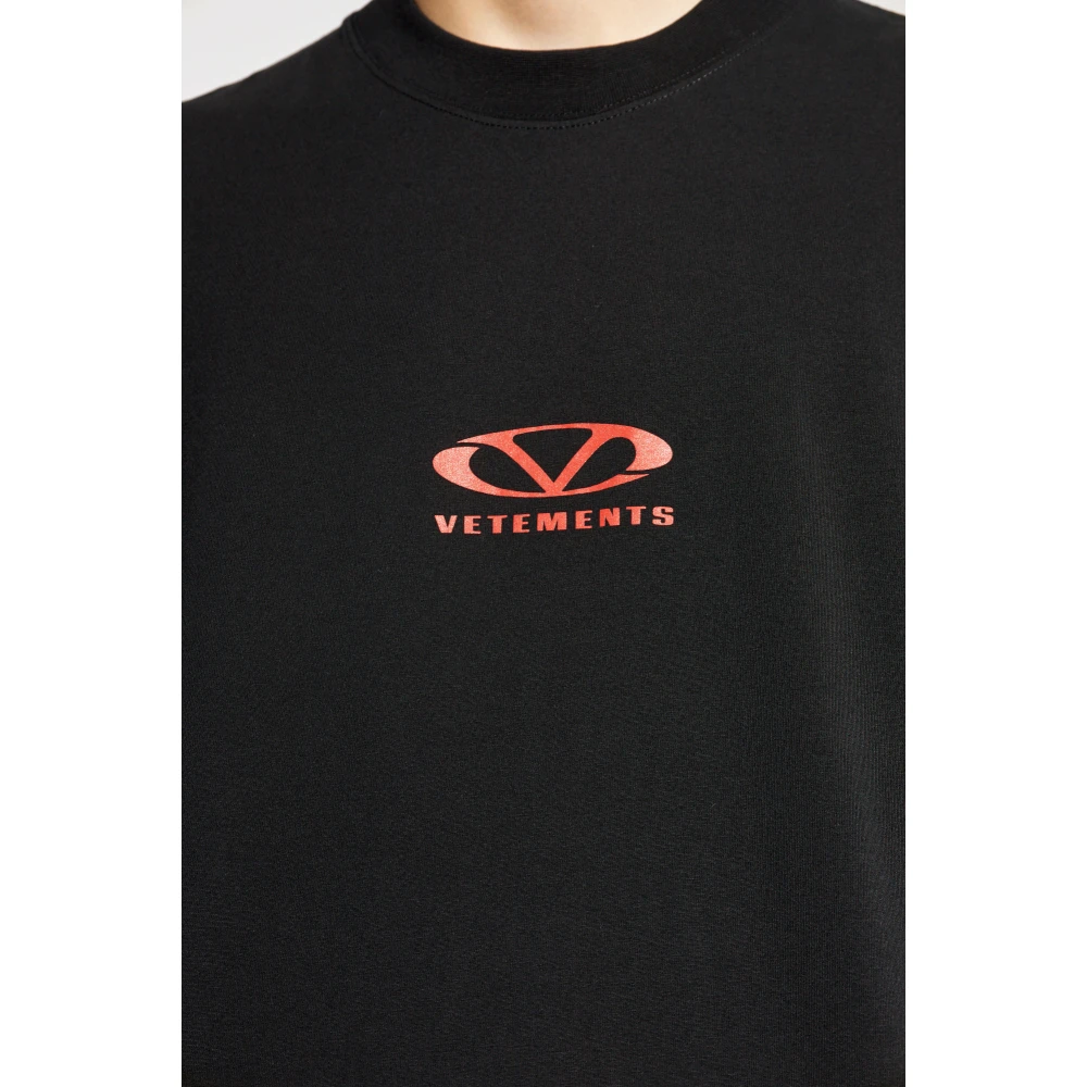 Vetements Bedrukt T-shirt Black Heren