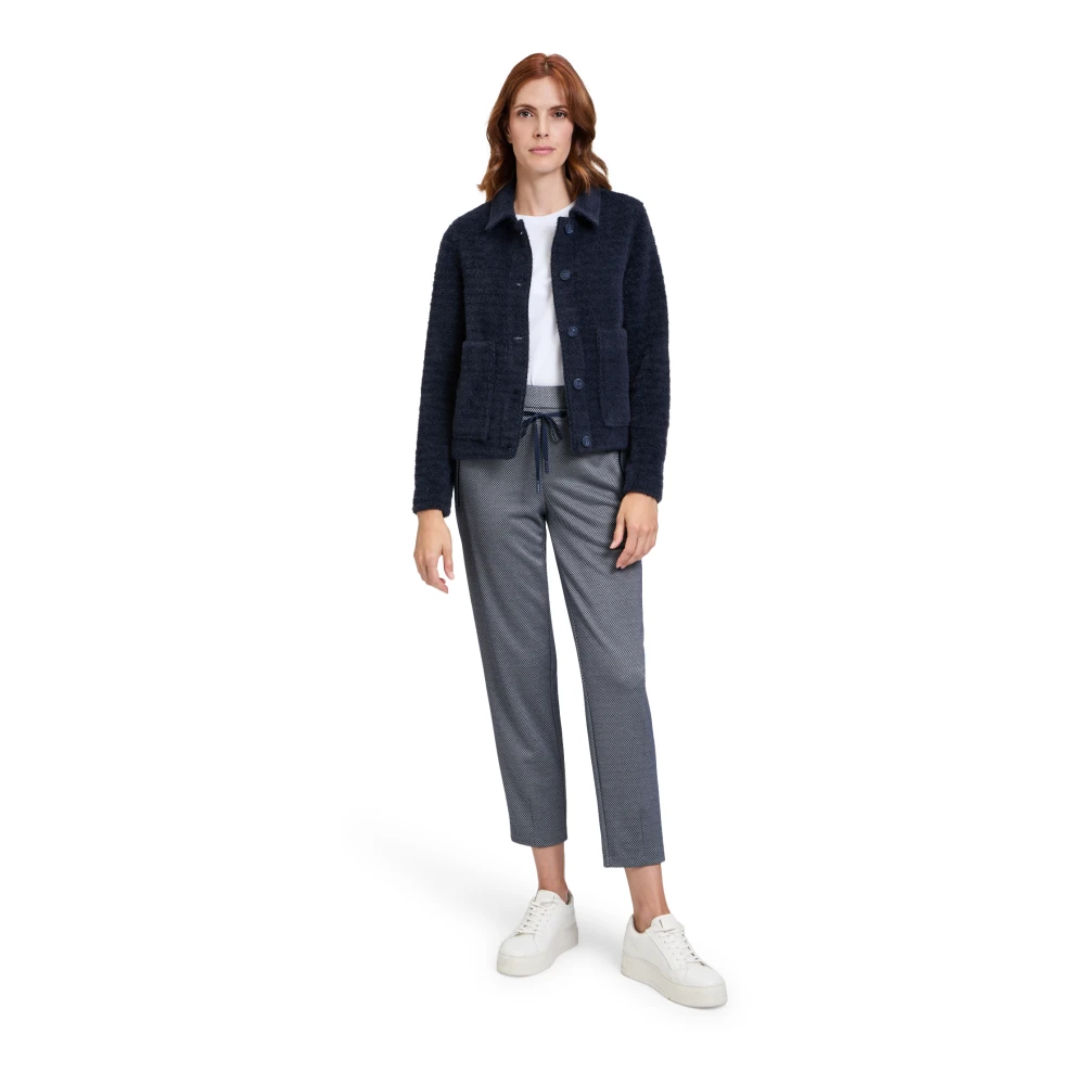 Betty & Co Modieuze Slip-On Broek met Ritszakken Blue Dames