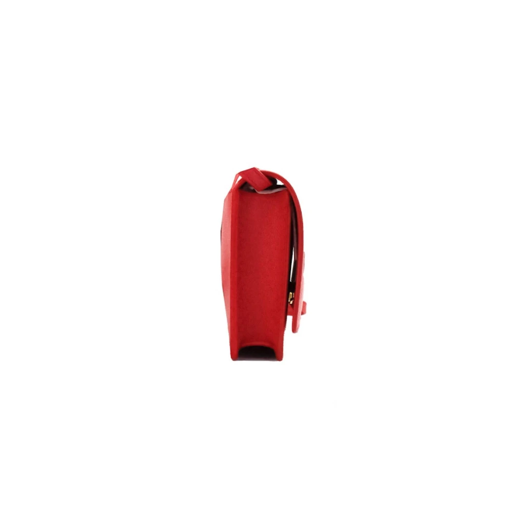 Burberry Rode Leren Crossbody Tas met Ingelegd Logo Red Dames