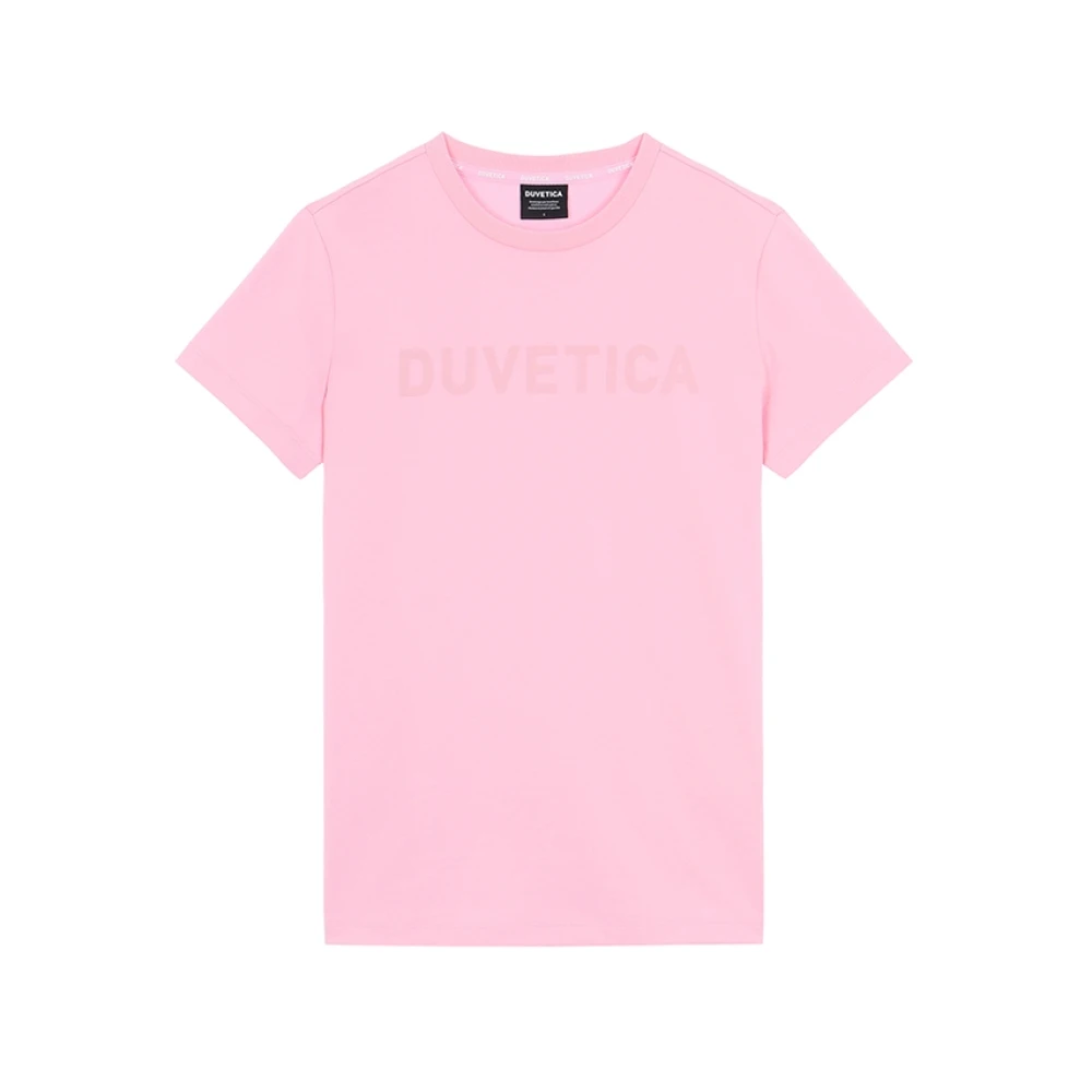 Duvetica Jersey T-shirt met Logo Pink Dames