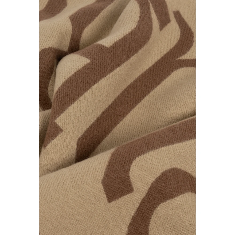 Burberry Wollen sjaal met logo Brown Dames