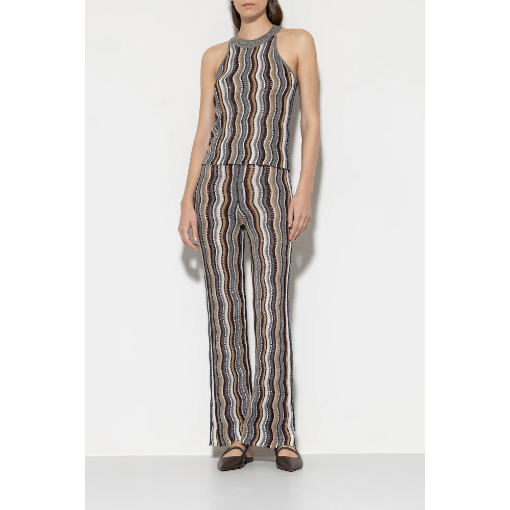 LUISA CERANO Fancy-Stripe Gebreide Broek Multicolor Dames