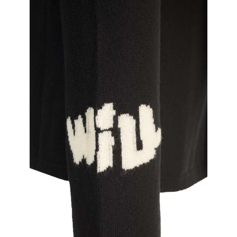 Comme des Garçons Zwarte wollen trui met ronde hals Strong Will Black Heren