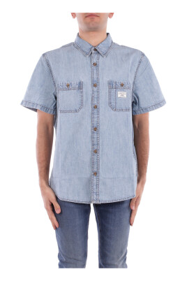 chemise-denim-logo-bouton-avant