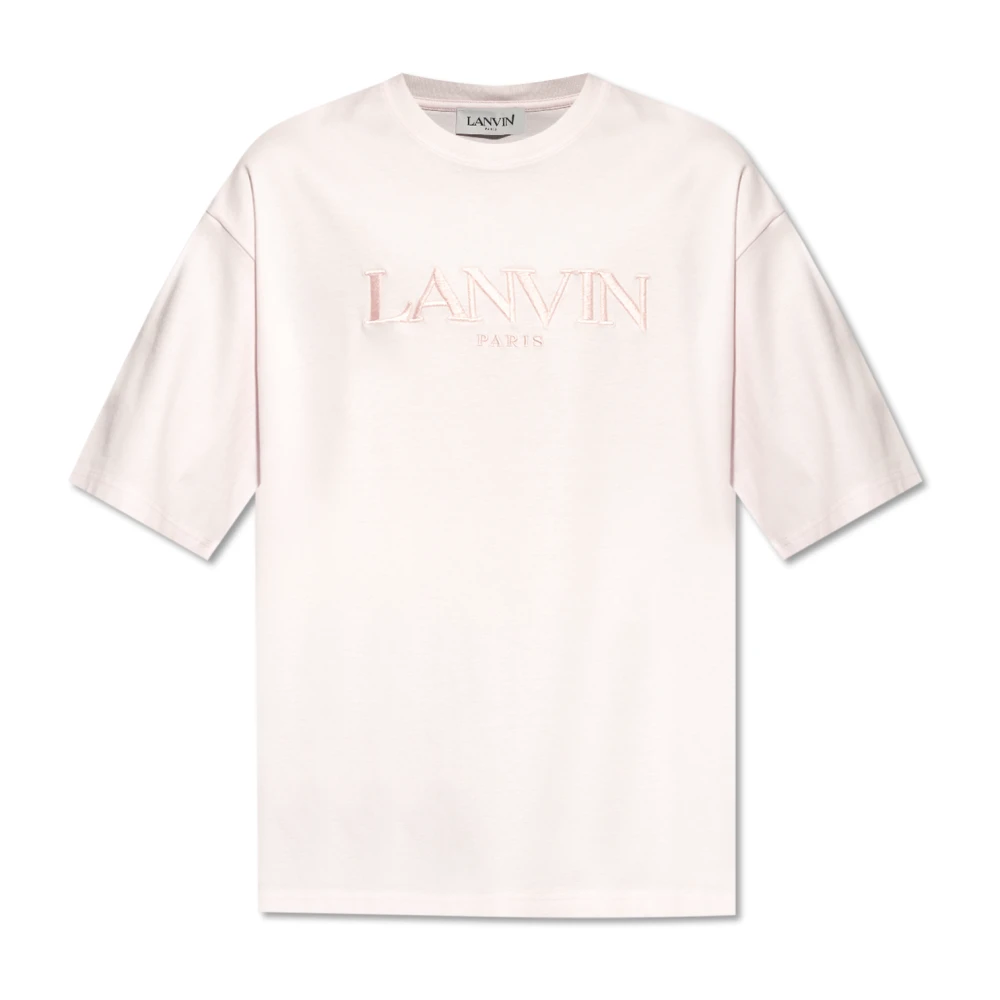 Lanvin T-shirt met logo Pink Heren