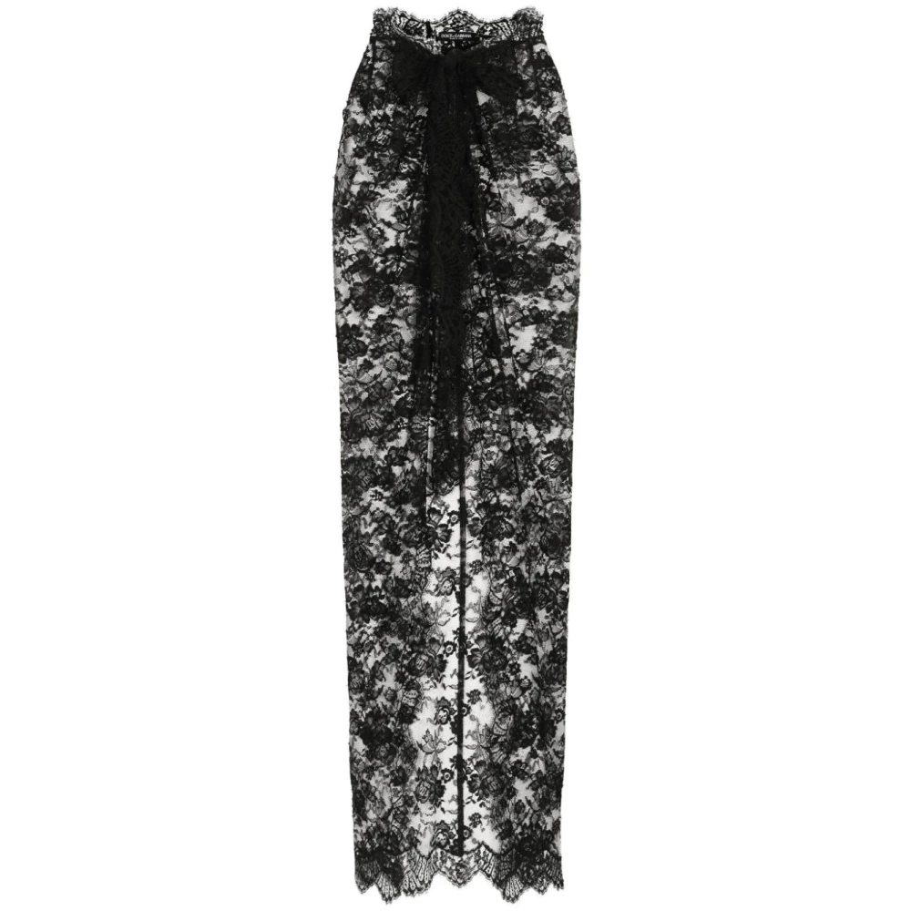 Dolce & Gabbana Zwarte Kant Rok Katoenmix Black Dames