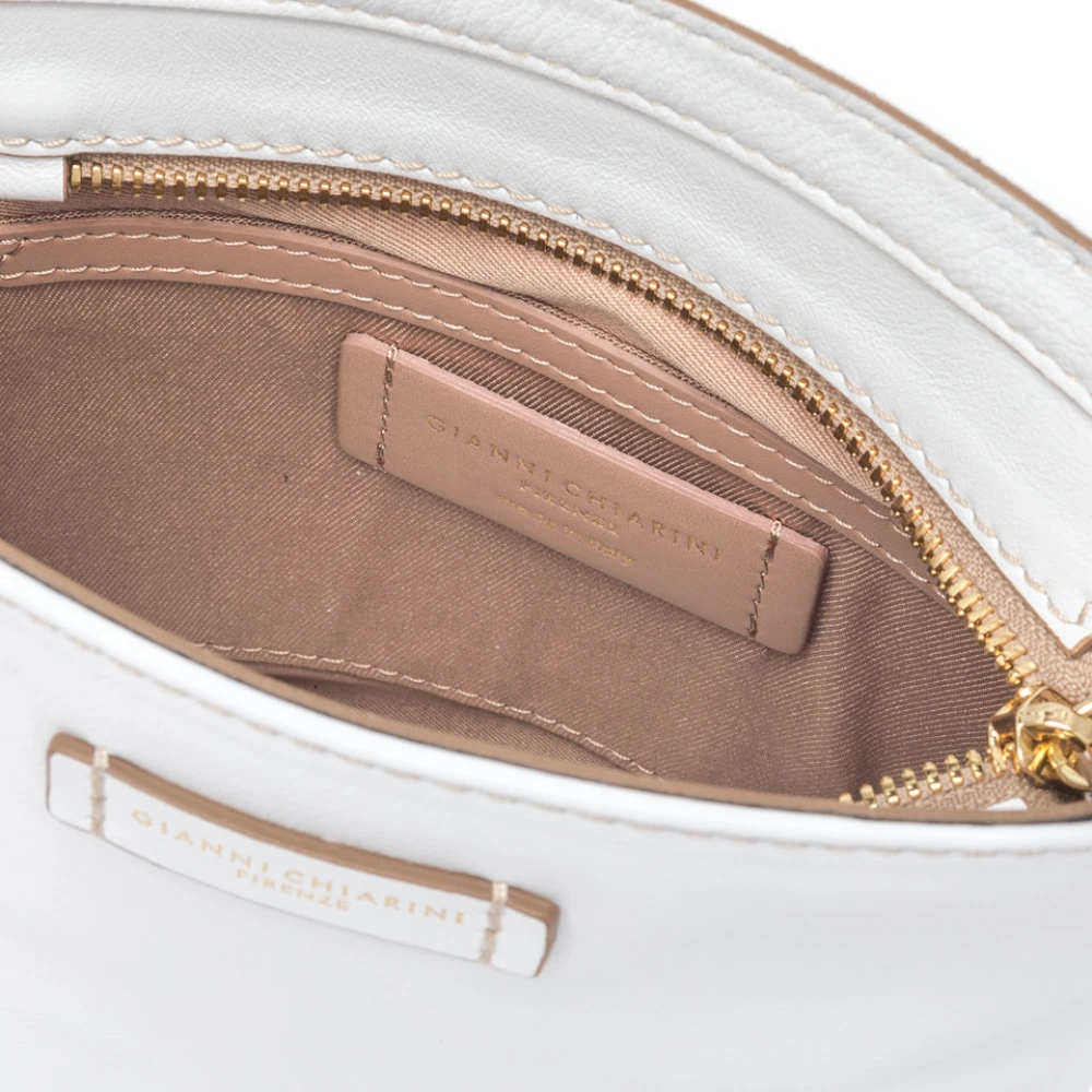 Gianni Chiarini Mini tas Camilla van glad leer White Dames