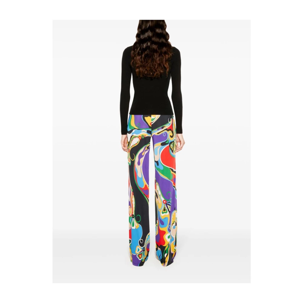 EMILIO PUCCI Grafische Print Paarse Broek Multicolor Dames