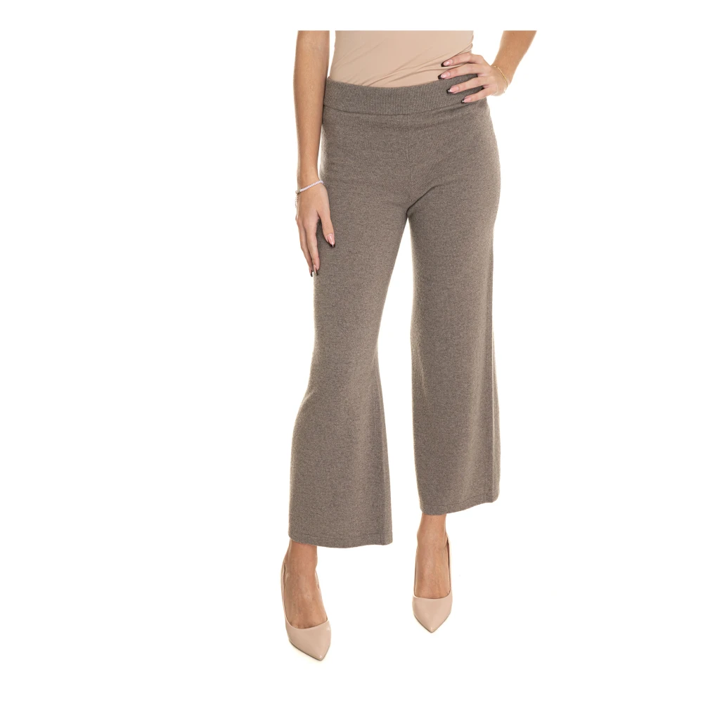 Max Mara Weekend Wijde Pijp Wolmix Tennis Overalls Brown Dames