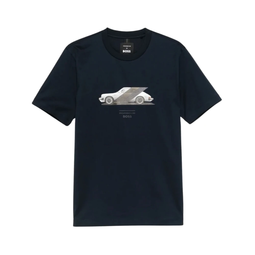 Hugo Boss Heren T-shirt met Porsche samenwerking Blue Heren