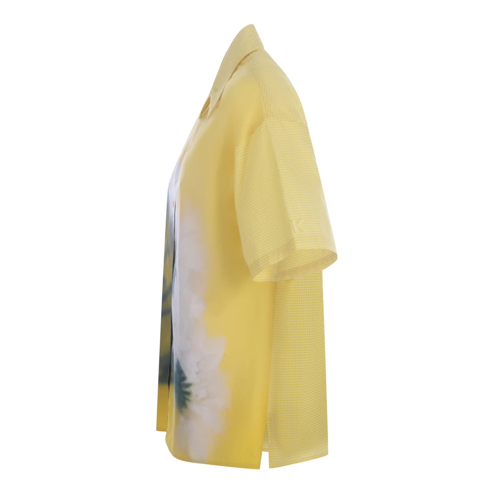 Kenzo Gele Katoenen Overhemd met Klassieke Kraag en Korte Mouwen Yellow Dames