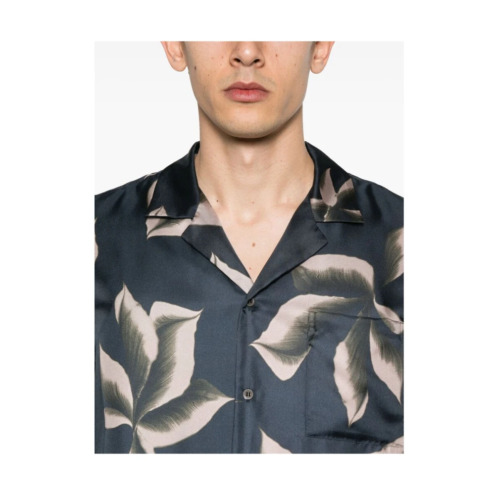 Dries Van Noten Navy Blauw Overhemd met Zak Blue Heren