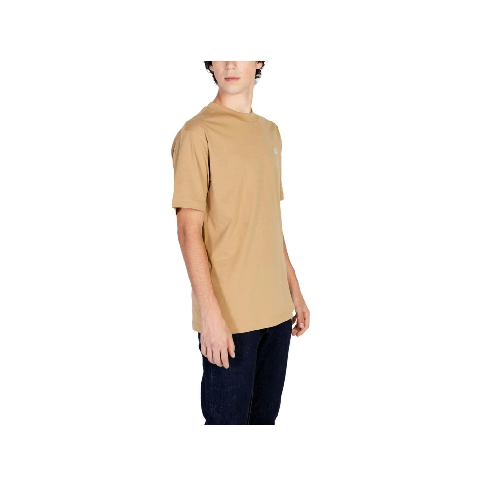 New Balance Beige Katoenen T-shirt voor Mannen Beige Heren