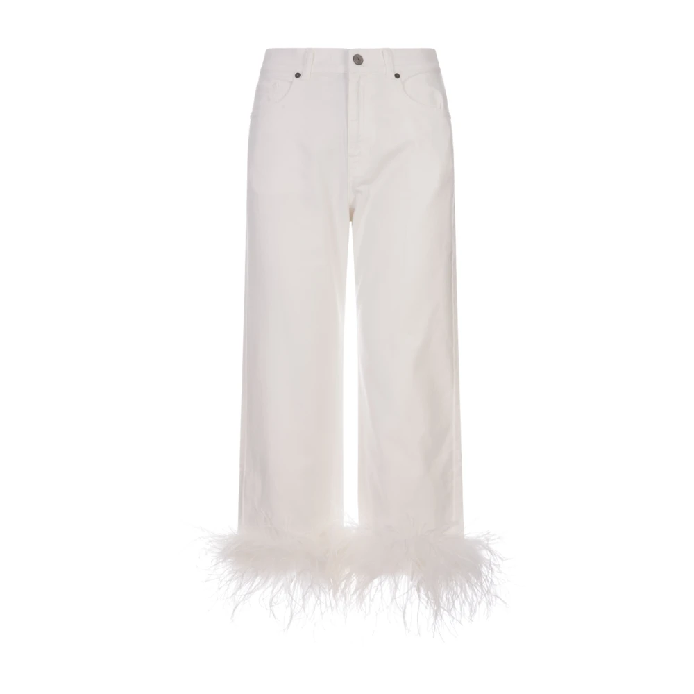 P.a.r.o.s.h. Witte Chimera Cropped Jeans White Dames
