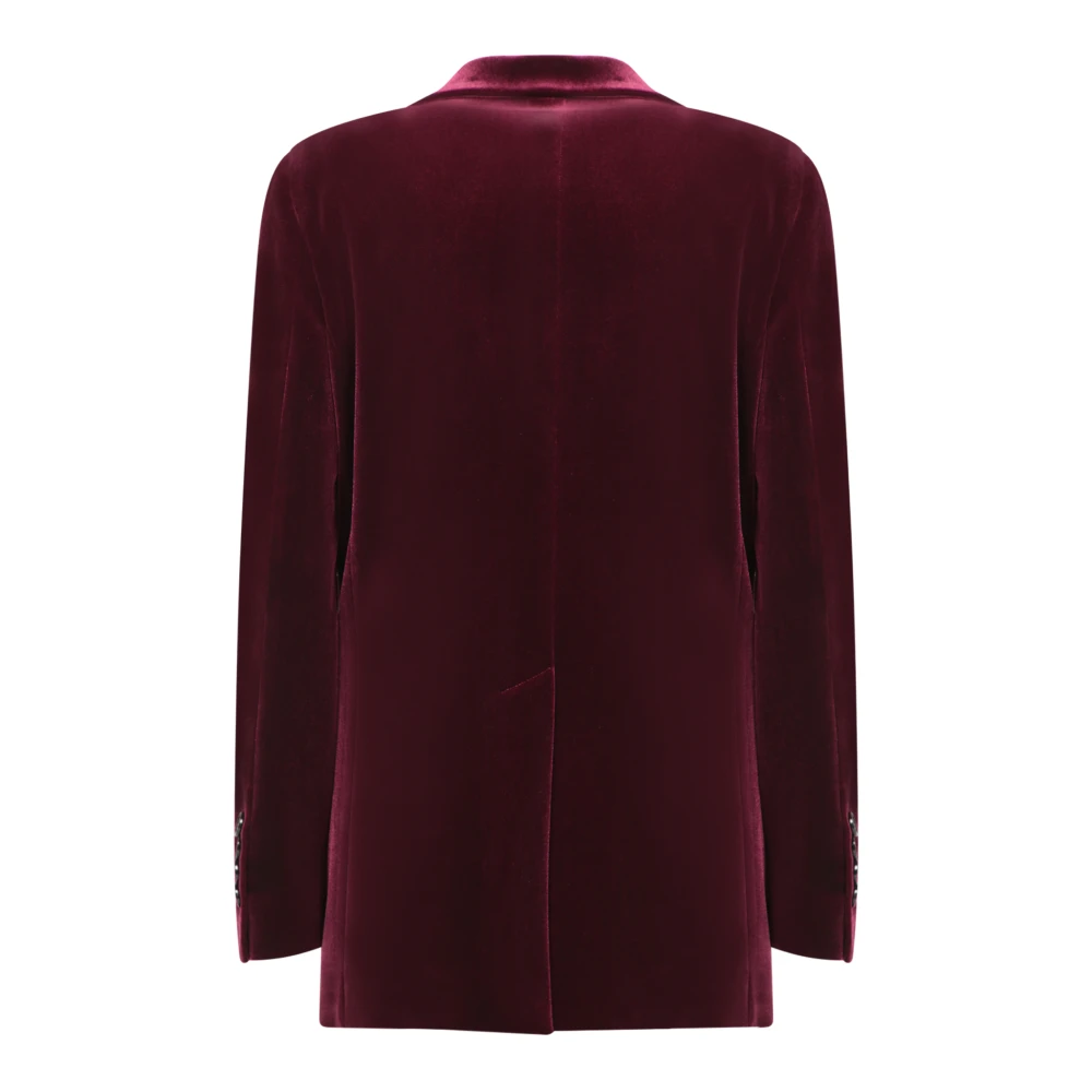 Blanca Vita Bordeaux Velvet Jacket Aw24 Red Dames