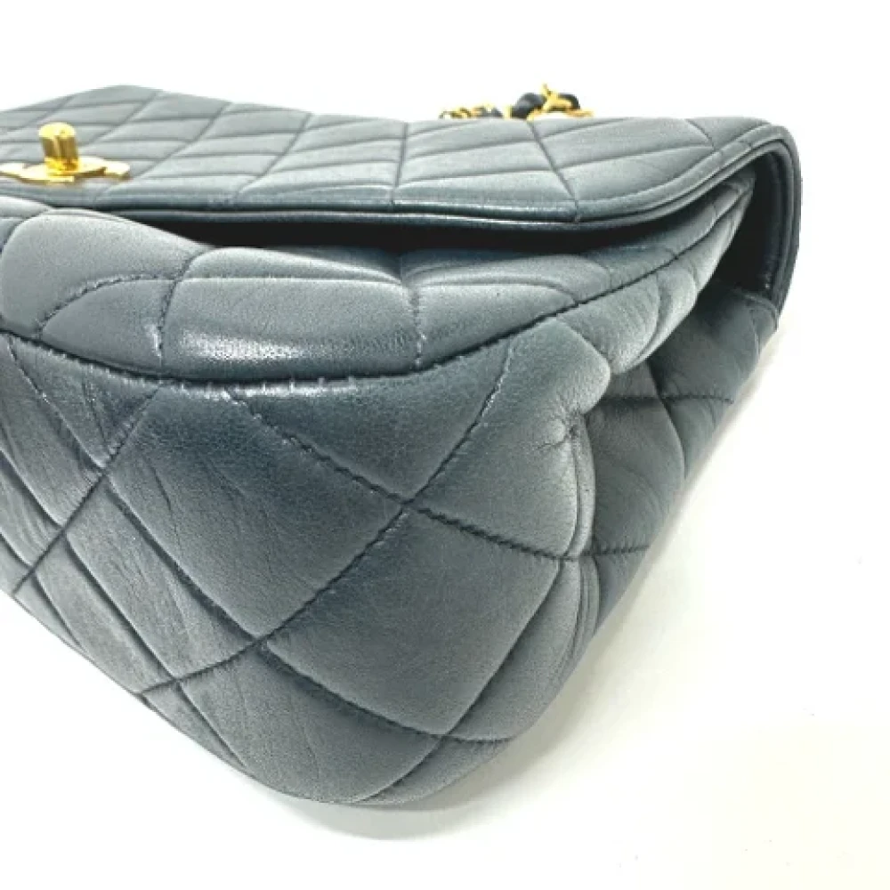 Chanel Vintage Pre-owned Leather chanel-bags Blue Dames