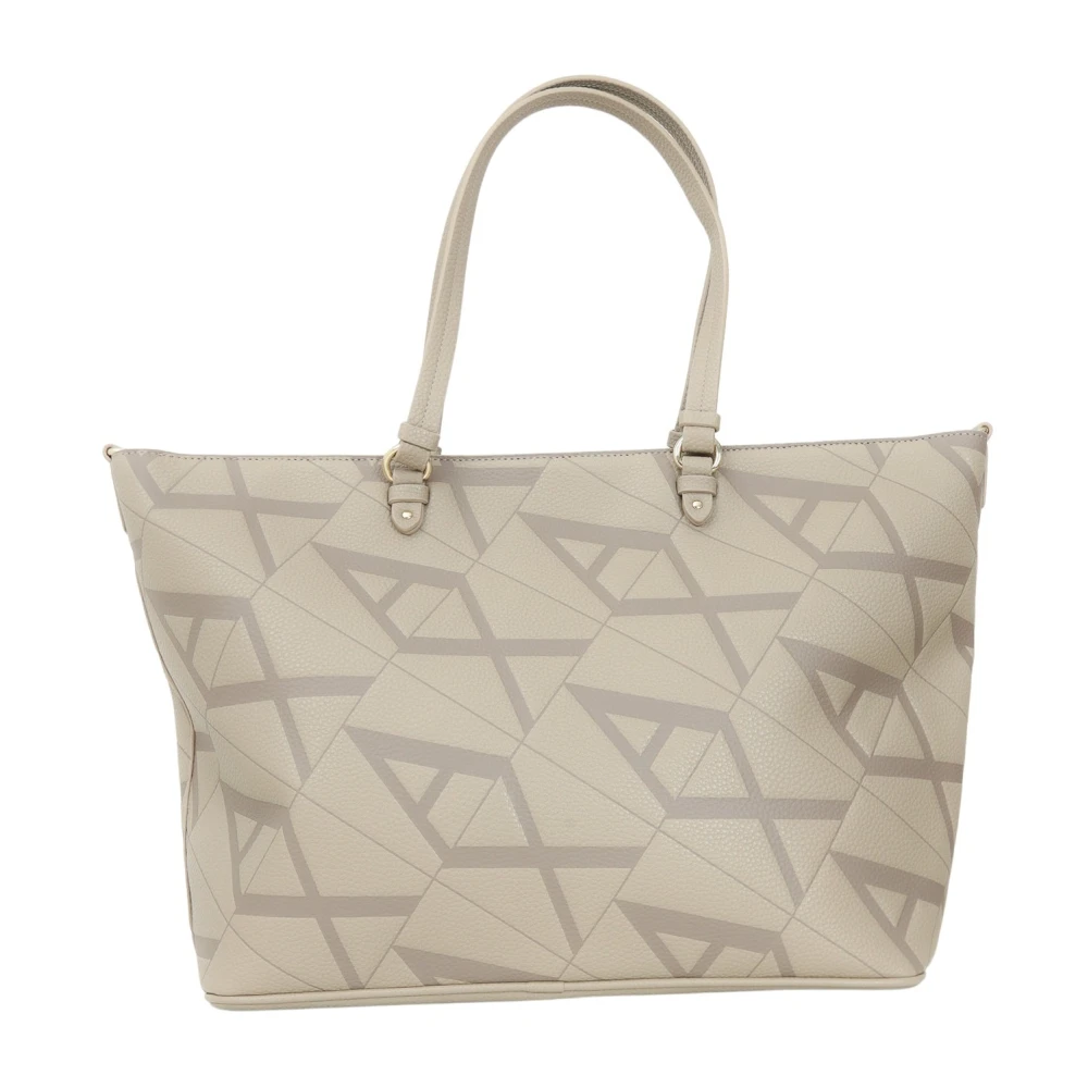 Armani Exchange Beige Shopper Tas met Metalen Details Brown Dames