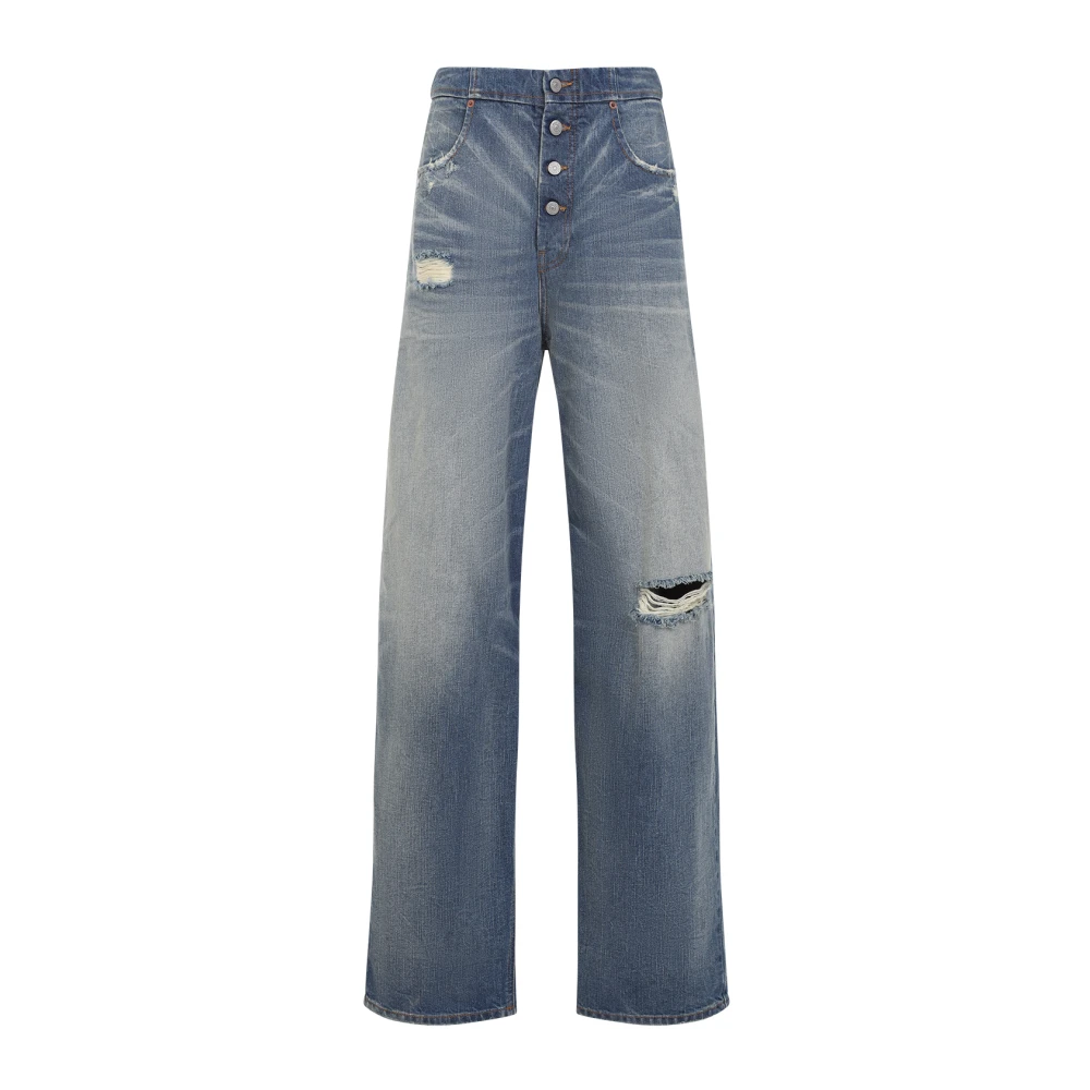 MM6 Maison Margiela Blauwe Distressed Denim Jeans Blue Dames