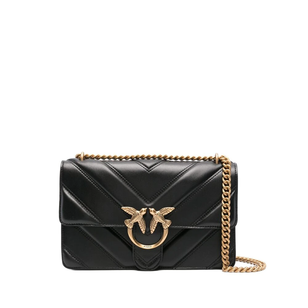 Pinko Schoudertas met Chevron Quilting Black Dames