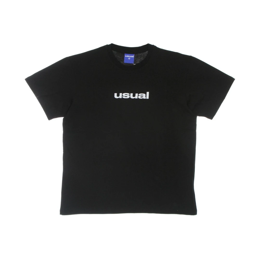 Usual Zwarte Mannen Crew Neck T-shirt Black Heren