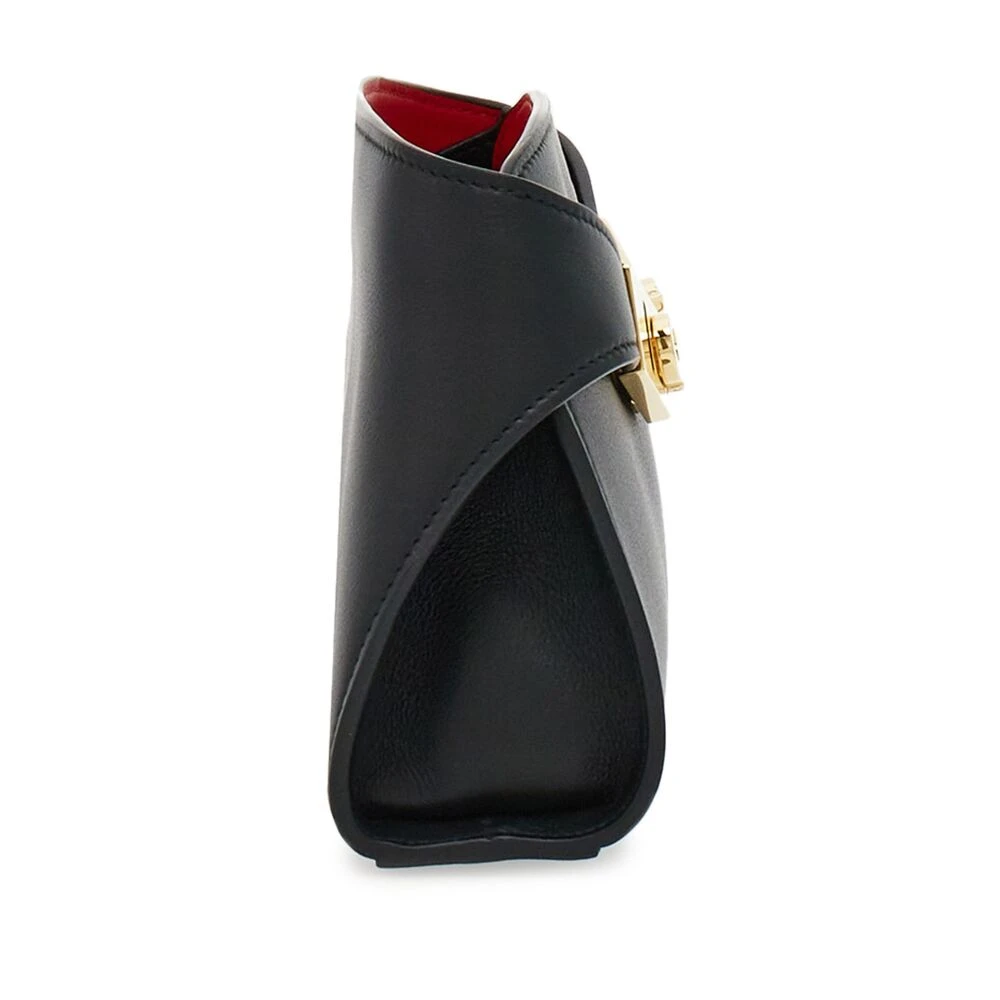 Salvatore Ferragamo Zwarte leren schoudertas Gancini slot Black Dames