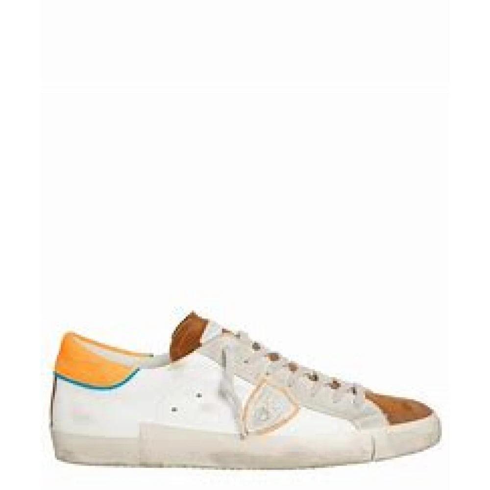 Philippe Model Vintage Skate-Geïnspireerde Leren Sneakers Heren Schoenen Wit