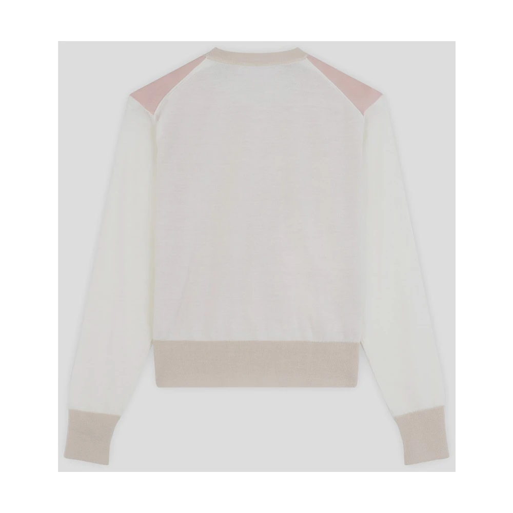 Maison Kitsuné Wol Vos Gebreid Pink Dames