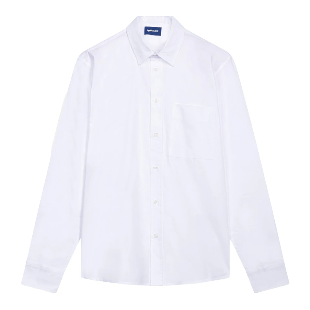 GAS Heren Overhemd Klassieke Moderne Stijl White Heren